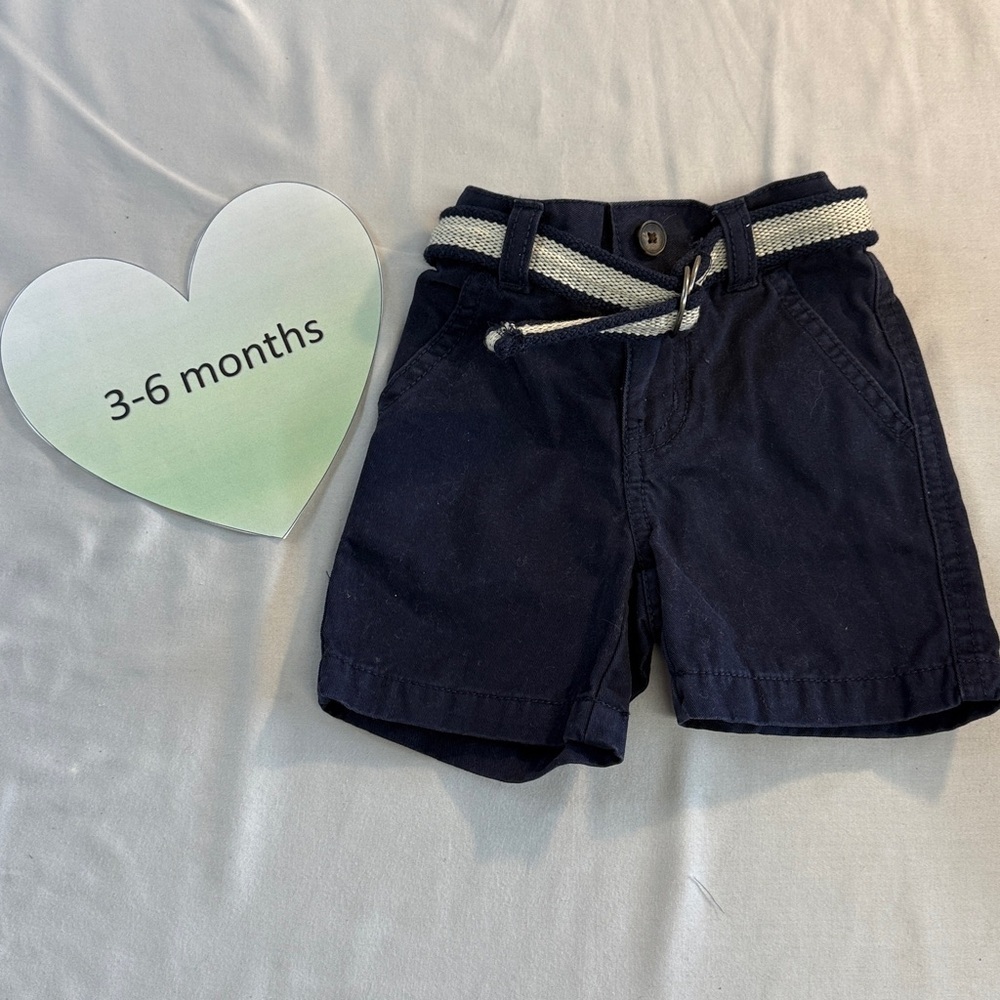 Gymboree - navy dress shorts. Size 3-6 months